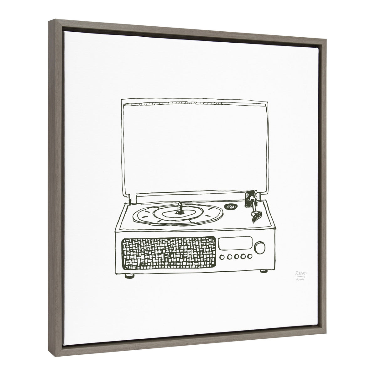 Sylvie Victrola Record Player Framed Canvas by kateandlaurel - product image 2 for Resin Society