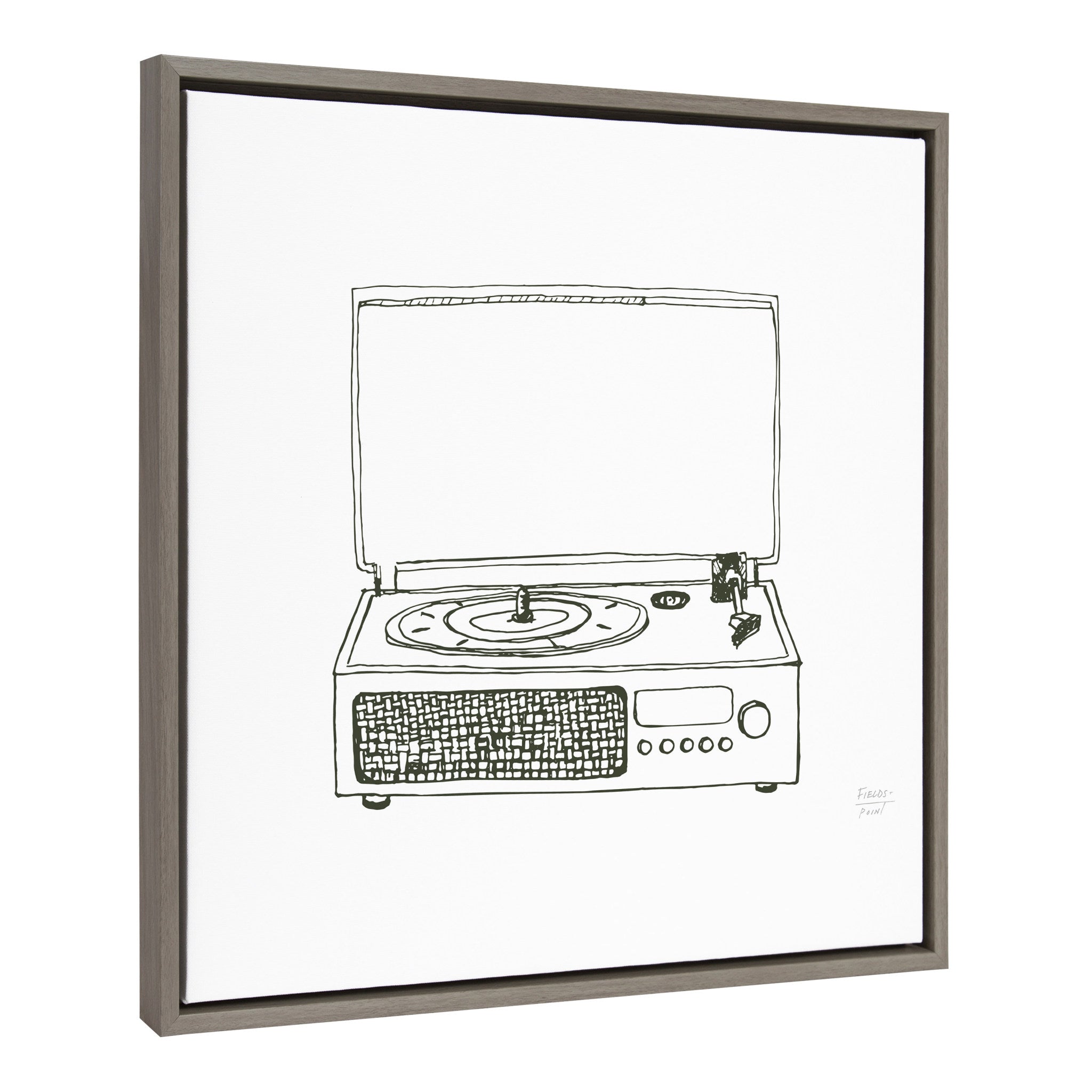 Sylvie Victrola Record Player Framed Canvas by kateandlaurel - product image 2 for Resin Society