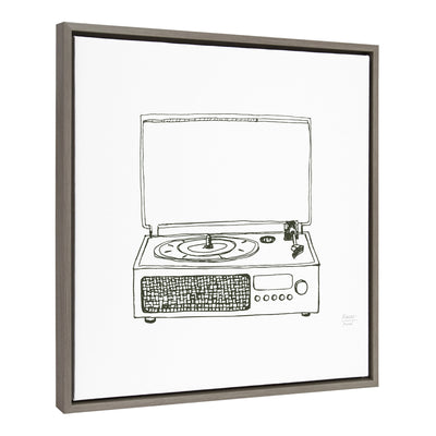 Sylvie Victrola Record Player Framed Canvas by kateandlaurel - product image 2 for Resin Society