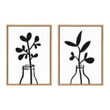 Sylvie Modern Botanical Framed Canvas Set by The Creative Bunch Studio by kateandlaurel - main product image for Resin Society