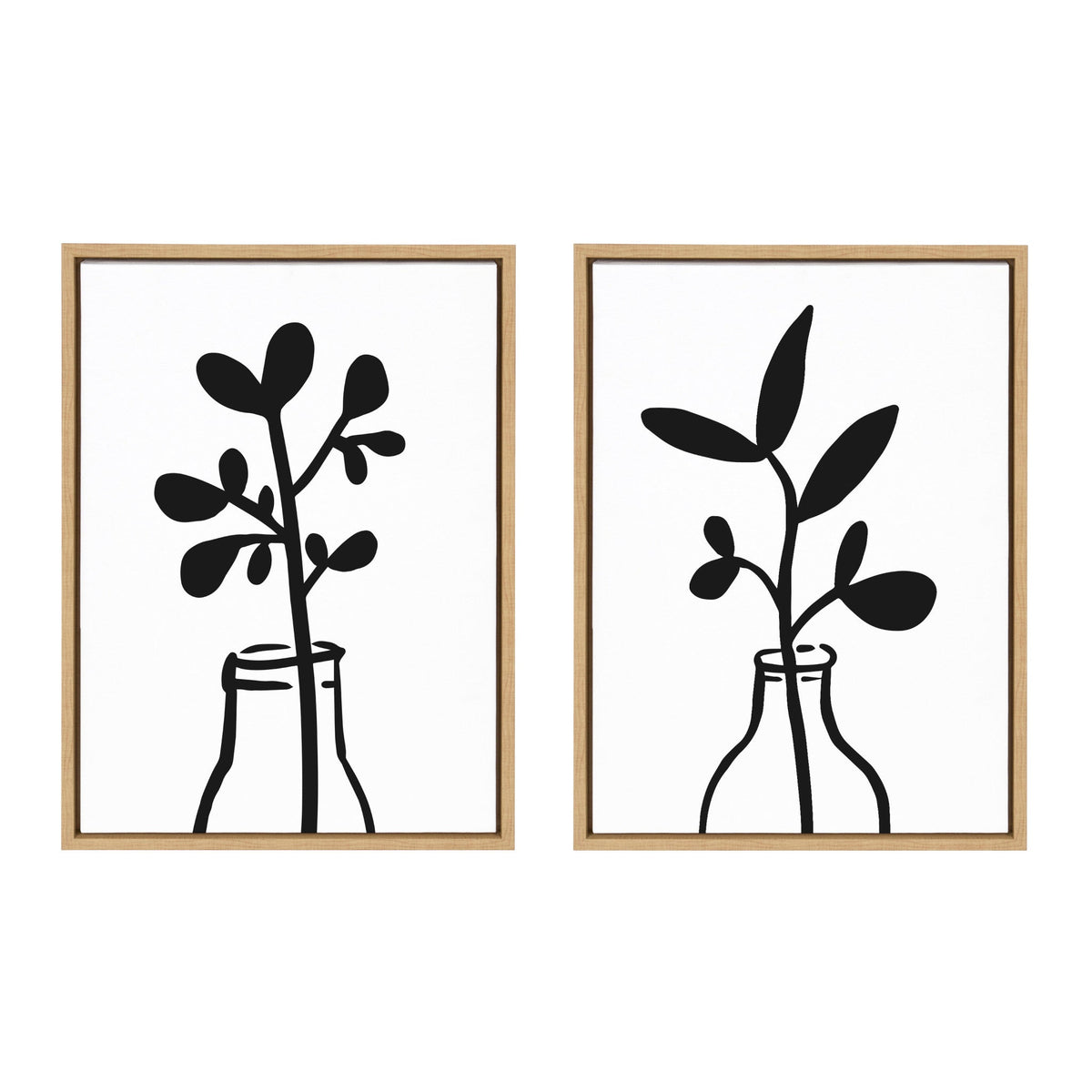 Sylvie Modern Botanical Framed Canvas Set by The Creative Bunch Studio by kateandlaurel - main product image for Resin Society