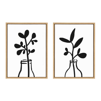 Sylvie Modern Botanical Framed Canvas Set by The Creative Bunch Studio by kateandlaurel - main product image for Resin Society