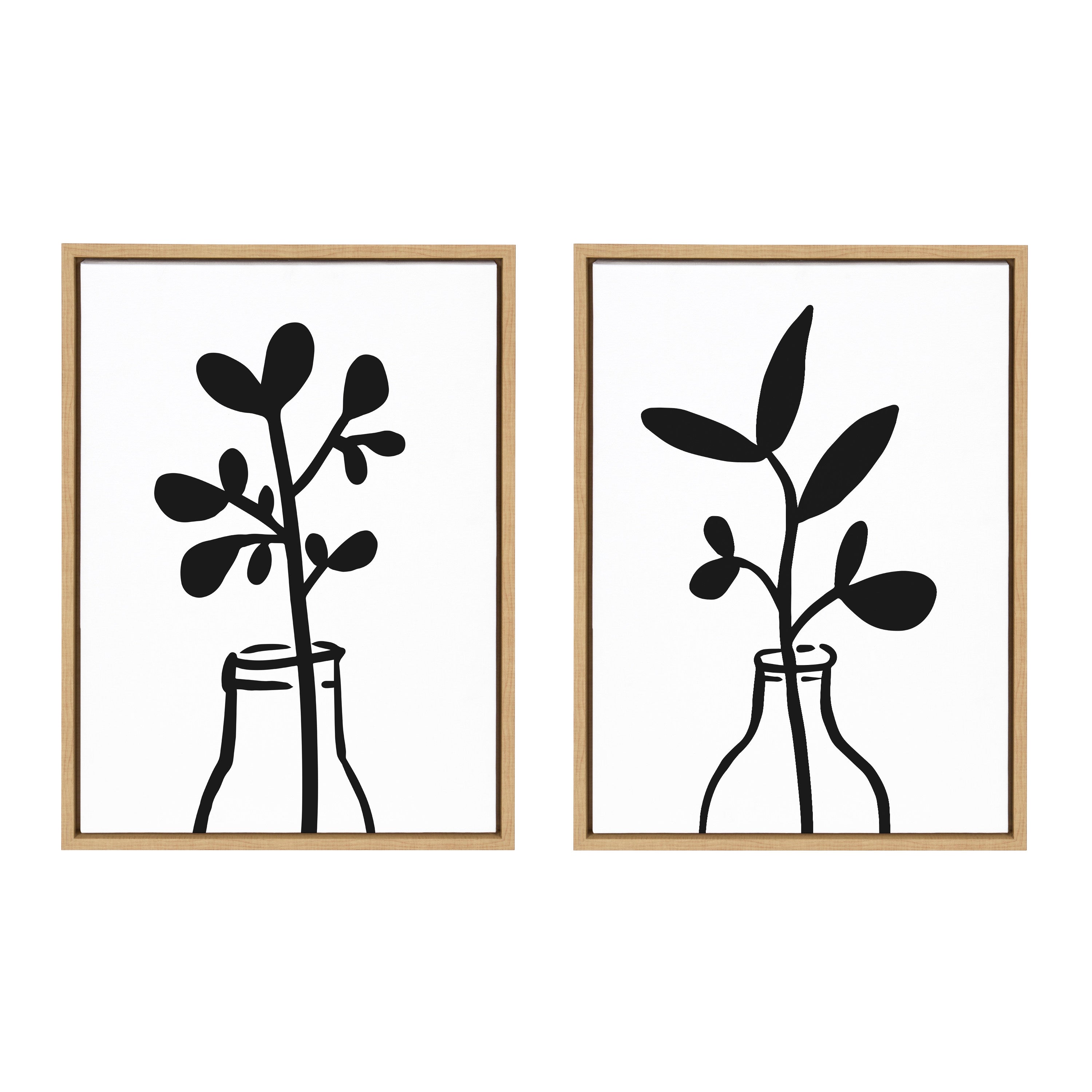 Sylvie Modern Botanical Framed Canvas Set by The Creative Bunch Studio by kateandlaurel - product image 10 for Resin Society