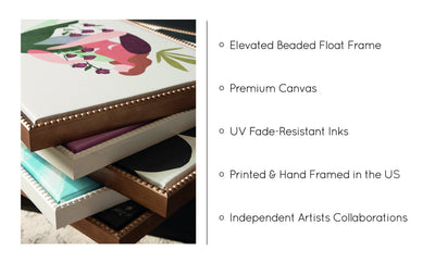 Sylvie Beaded Sage Protea Framed Canvas by Inkheart Designs