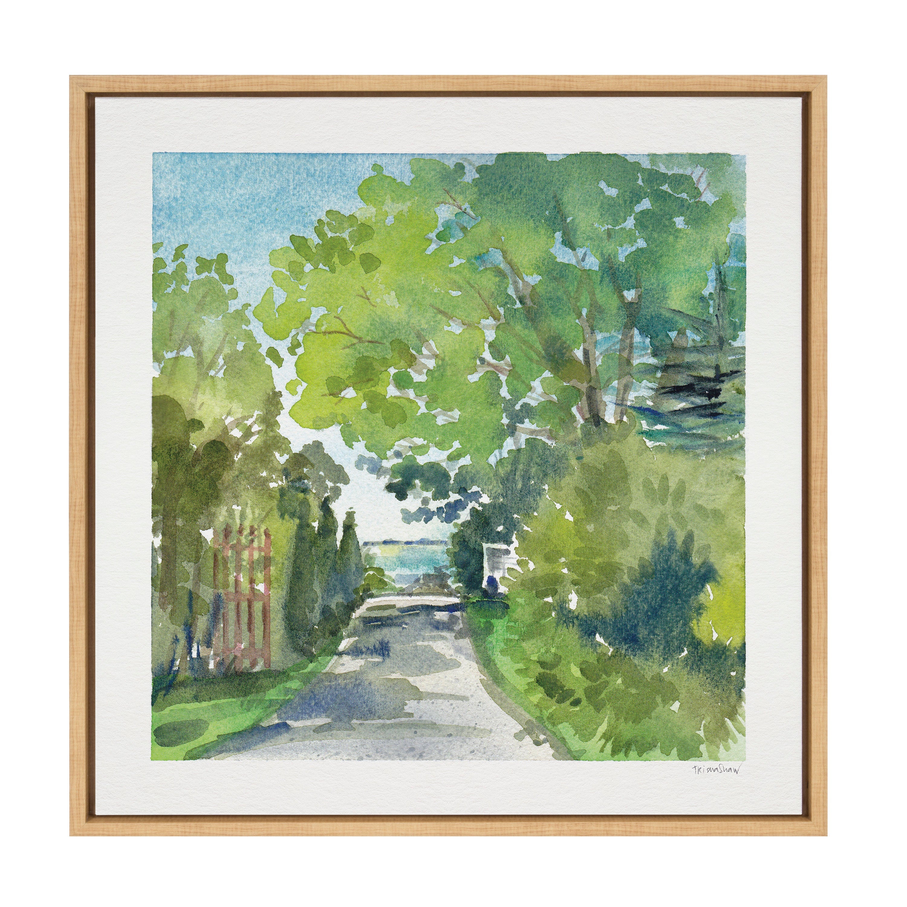 Sylvie The Lane and Sea Framed Canvas by kateandlaurel - product image 9 for Resin Society