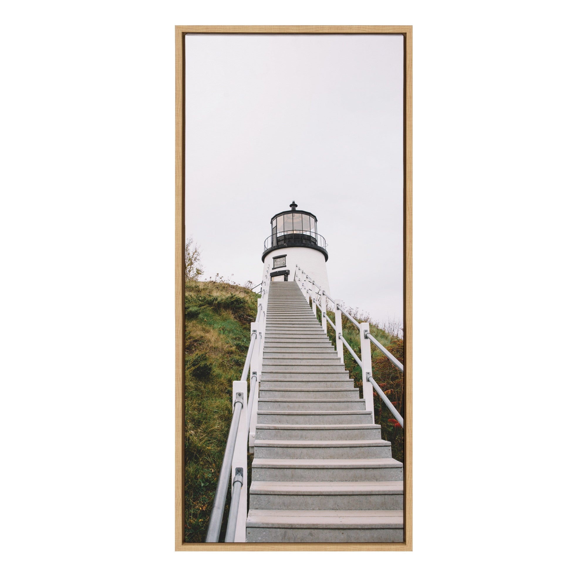 Sylvie Maine Lighthouse Framed Canvas by kateandlaurel - main product image for Resin Society