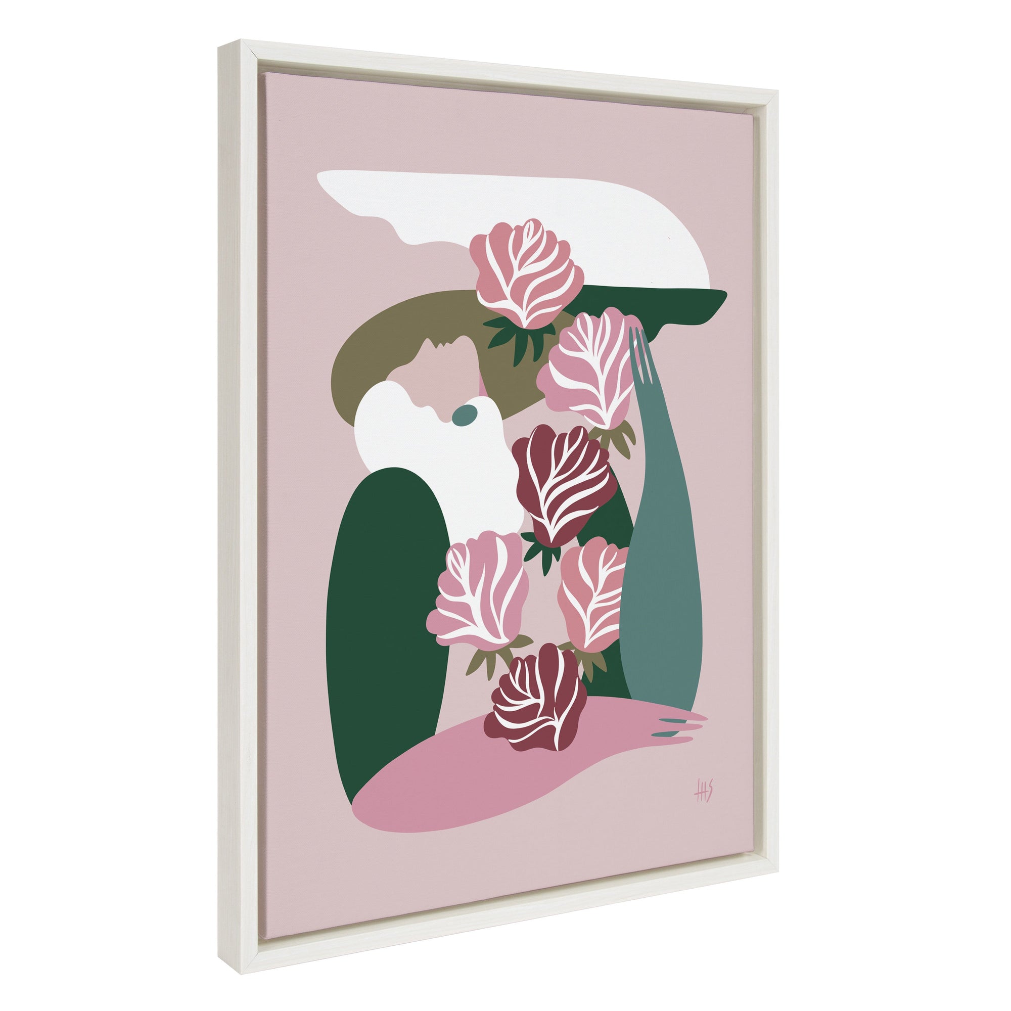 Sylvie Abstract Figure 4 Framed Canvas by kateandlaurel - main product image for Resin Society