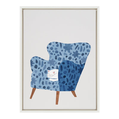 Sylvie 10 Cornflower Chair Framed Canvas by Planet Cat