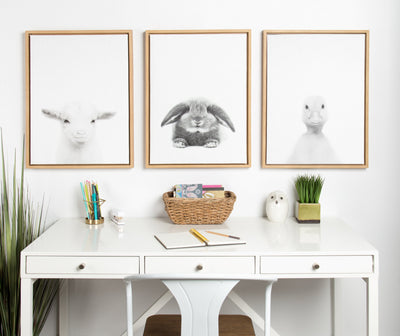 Sylvie Baby Goat Framed Canvas by Simon Te Tai by kateandlaurel - product image 18 for Resin Society