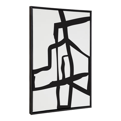 Sylvie Bold Sophisticated Abstract Black Stroke Framed Canvas by kateandlaurel - product image 7 for Resin Society