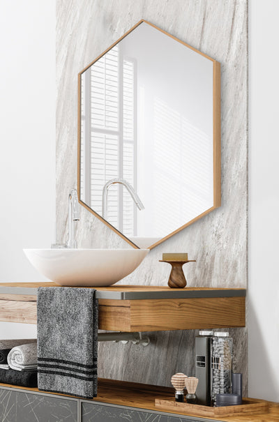 Rhodes Framed Hexagon Wall Mirror by kateandlaurel - product image 5 for Resin Society