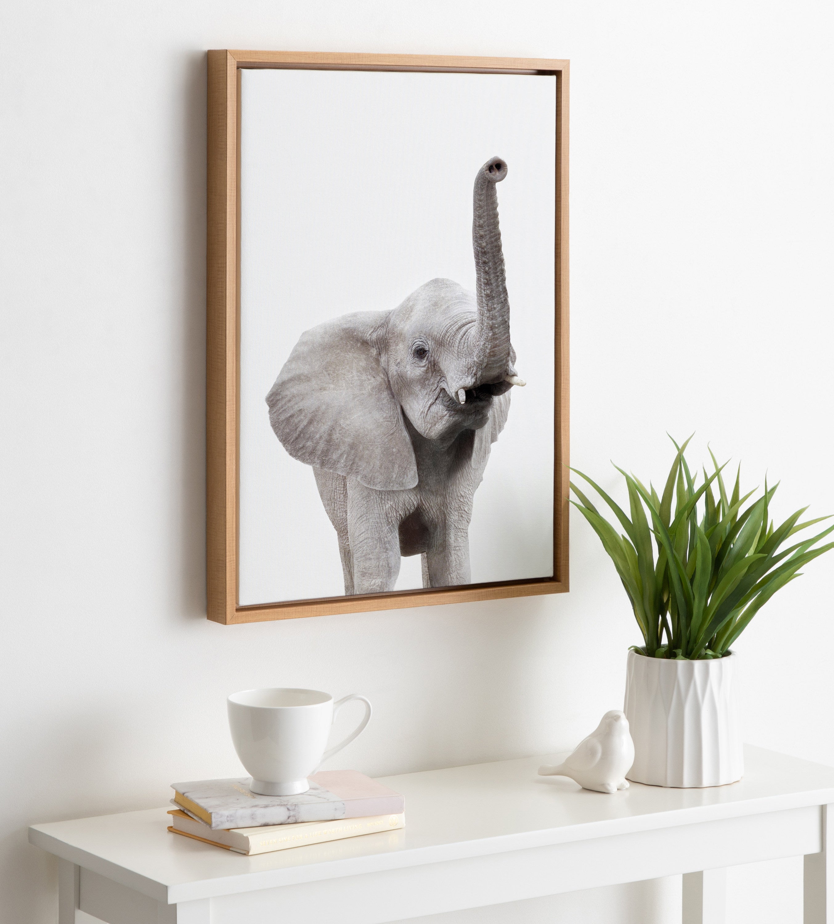 Sylvie Young Elephant Framed Canvas by Amy Peterson by kateandlaurel - product image 4 for Resin Society