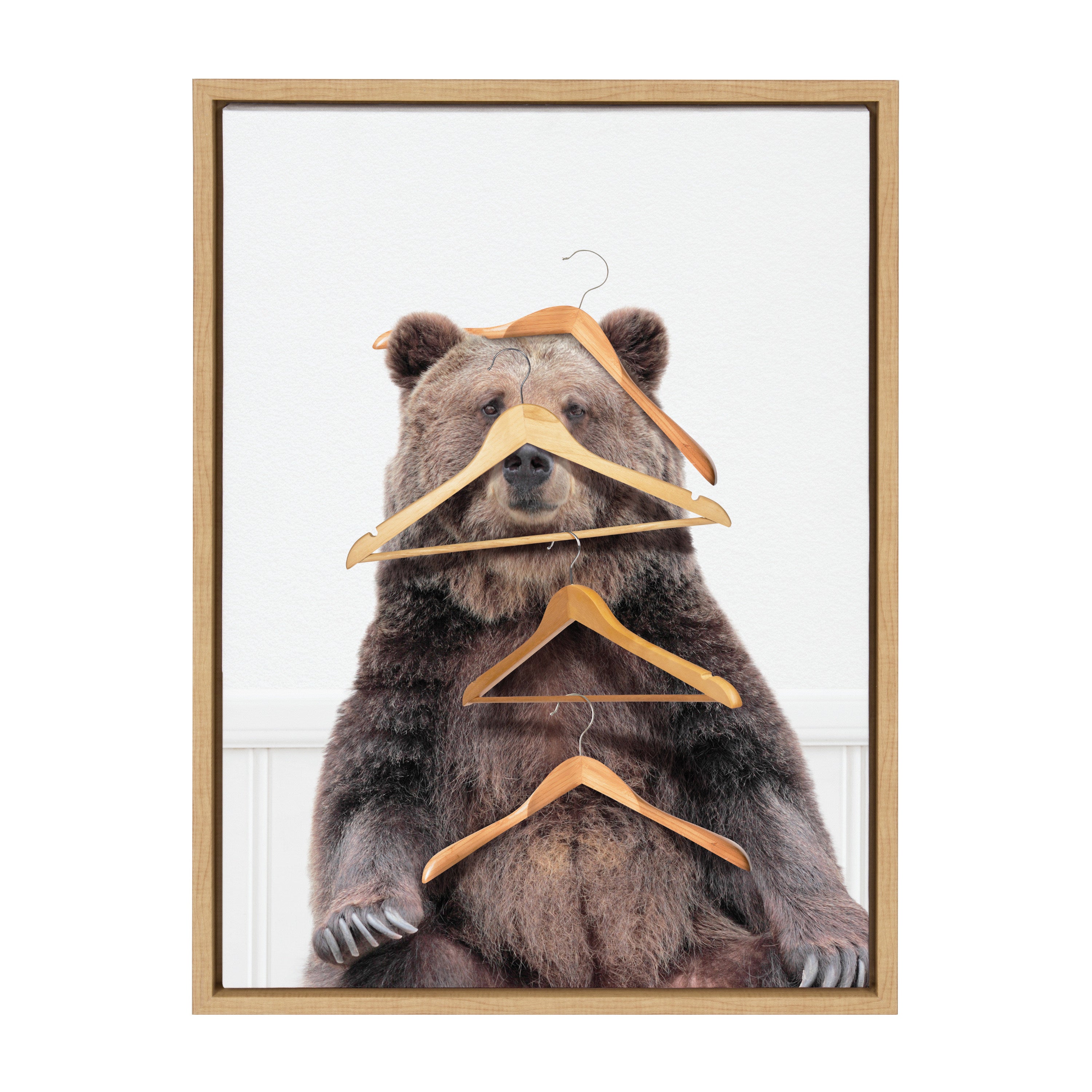 Sylvie Lets Hang Out Bear Framed Canvas by kateandlaurel - product image 2 for Resin Society