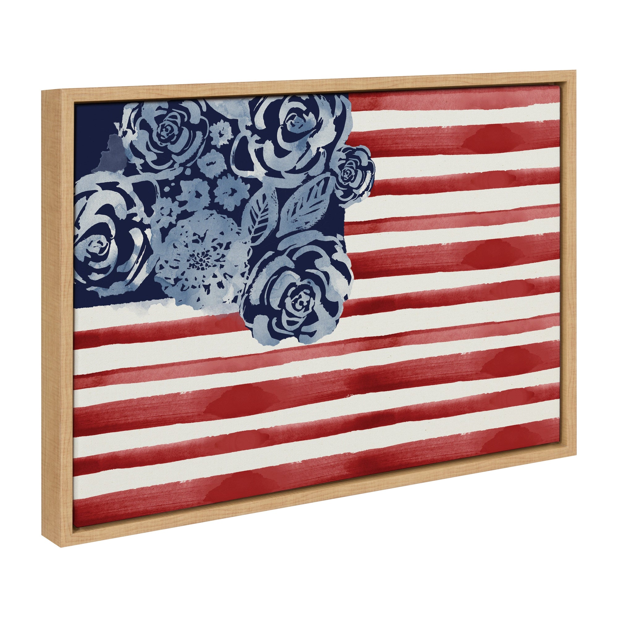 Sylvie Floral Flag Framed Canvas by kateandlaurel - product image 7 for Resin Society