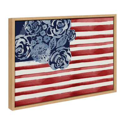 Sylvie Floral Flag Framed Canvas by kateandlaurel - product image 7 for Resin Society