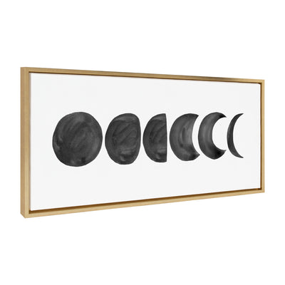 Sylvie Linear Moon Phases BW Framed Canvas by kateandlaurel - product image 2 for Resin Society