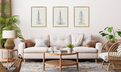 Sylvie Minimalist Evergreen Trees Framed Canvas Set by The Creative by kateandlaurel - product image 10 for Resin Society