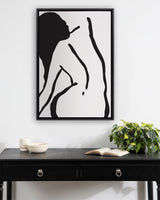 Sylvie Timeless Feminine Figural Drawing 2 Black and White Framed Canvas by kateandlaurel - product image 4 for Resin Society