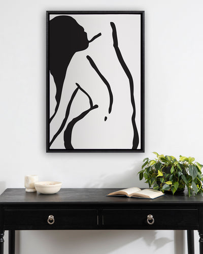 Sylvie Timeless Feminine Figural Drawing 2 Black and White Framed Canvas by kateandlaurel - product image 4 for Resin Society