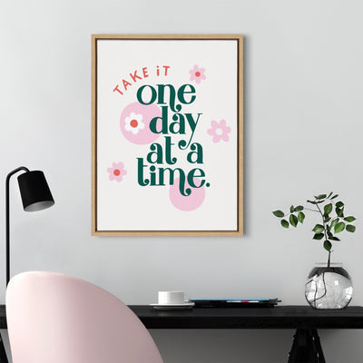 Sylvie Take It One Day At A Time Framed Canvas by kateandlaurel - product image 8 for Resin Society