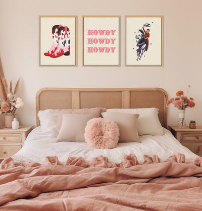 Sylvie Cowgirl Boots Framed Canvas by Tània García