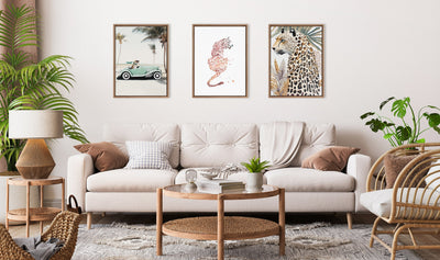 Sylvie Beaded Fern Cheetah Framed Canvas by Inkheart Designs