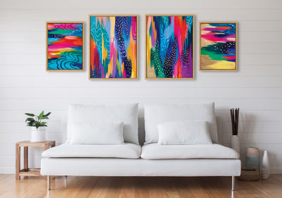 Sylvie EV Brushstroke 128 Framed Canvas Art Set by Jessi Raulet of Ettavee