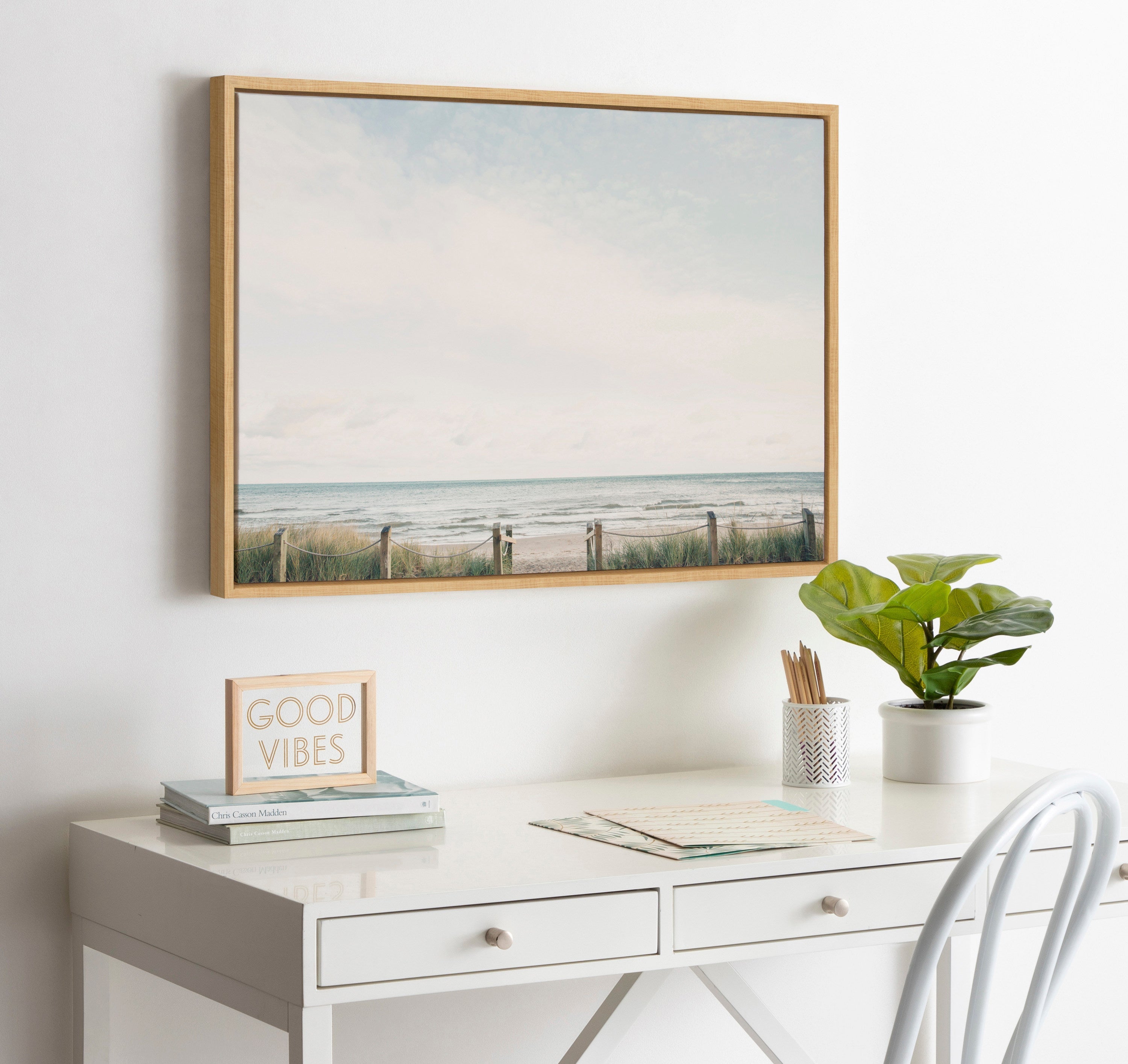 Sylvie Pale Sky Framed Canvas by Emiko and Mark Franzen of F2Images