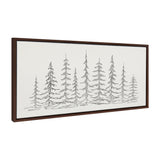 Sylvie Minimalist Evergreen Trees Sketch Framed Canvas