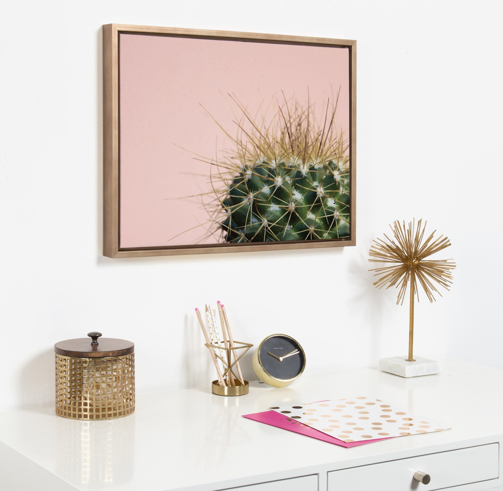 Sylvie Cactus 1 Framed Canvas by kateandlaurel - product image 5 for Resin Society