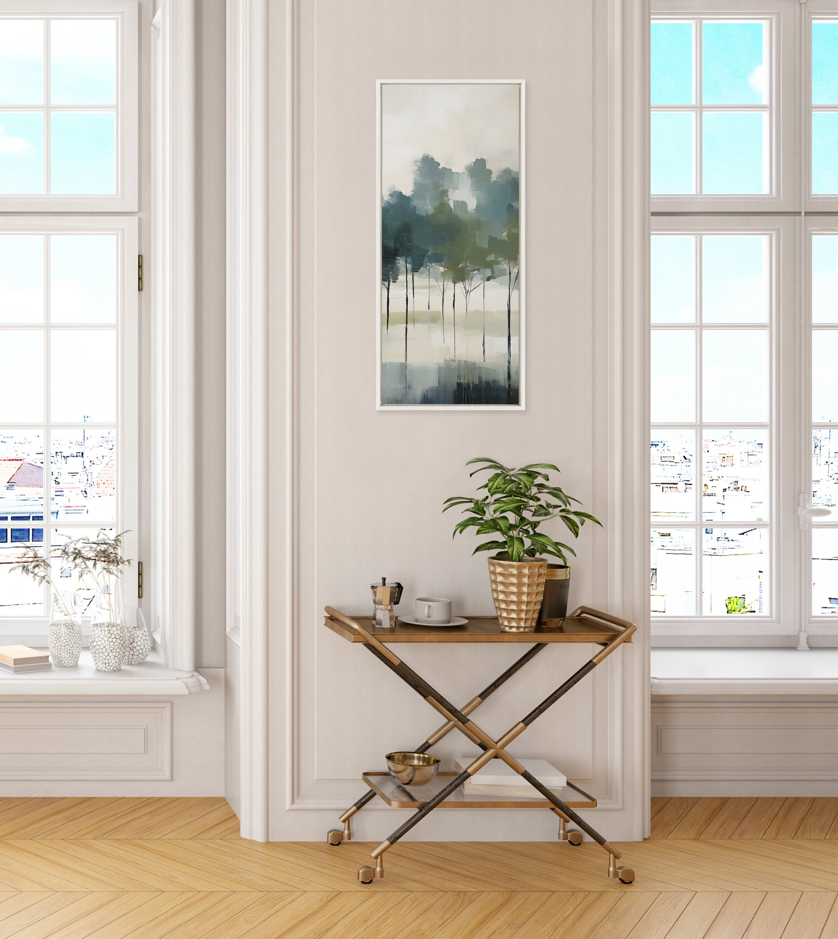 Sylvie Whispering Trees I Framed Canvas by Amy Lighthall