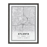 Sylvie Atlanta Modern Map Framed Canvas by kateandlaurel - main product image for Resin Society