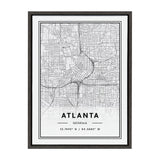 Sylvie Atlanta Modern Map Framed Canvas by kateandlaurel - product image 8 for Resin Society