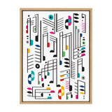 Sylvie Music Notes Framed Canvas by kateandlaurel - main product image for Resin Society