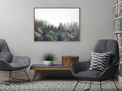 Sylvie Lush Green Forest On A Foggy Day Framed Canvas by kateandlaurel - product image 5 for Resin Society