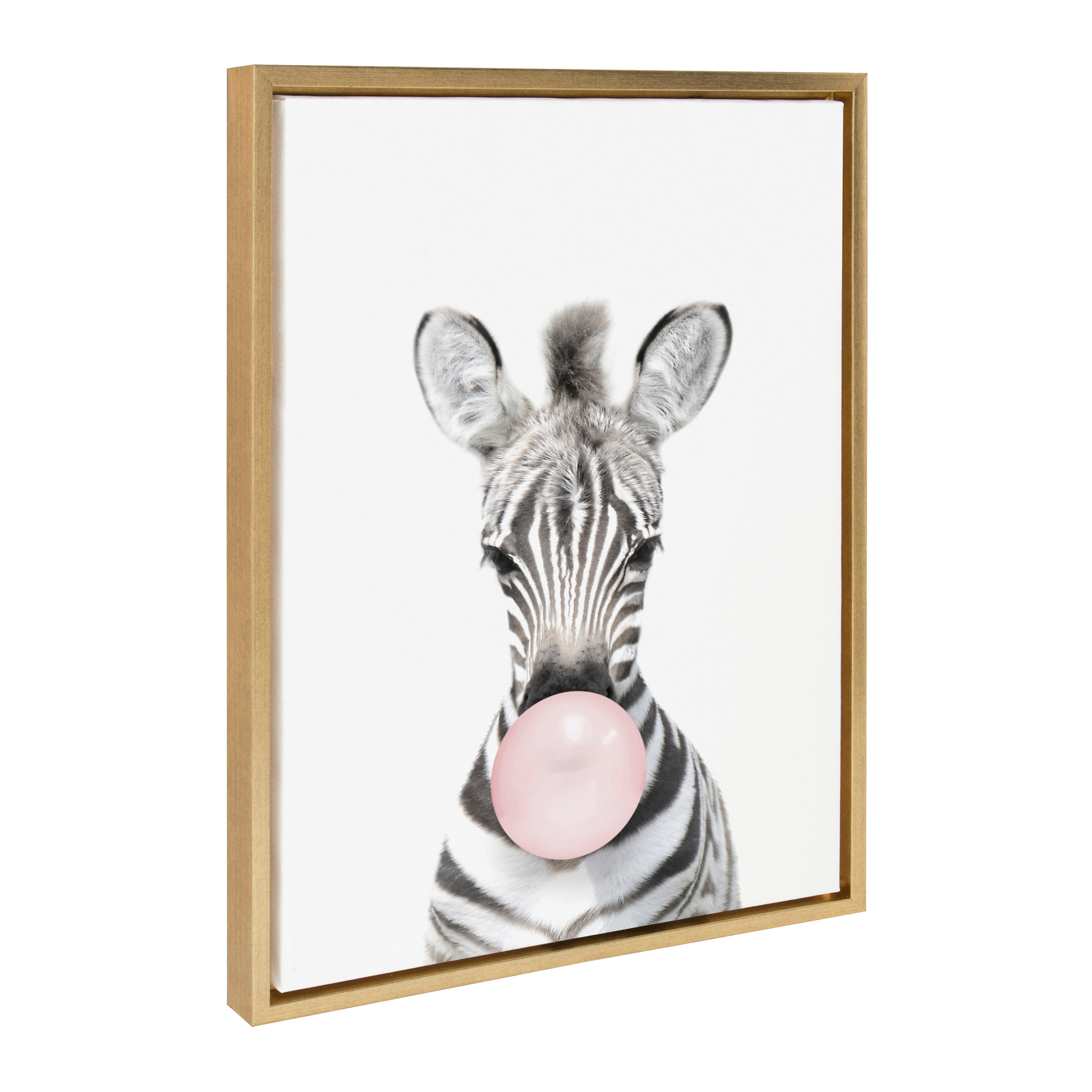 Sylvie Bubble Gum Zebra Framed Canvas by Amy Peterson Art Studio by kateandlaurel - product image 19 for Resin Society