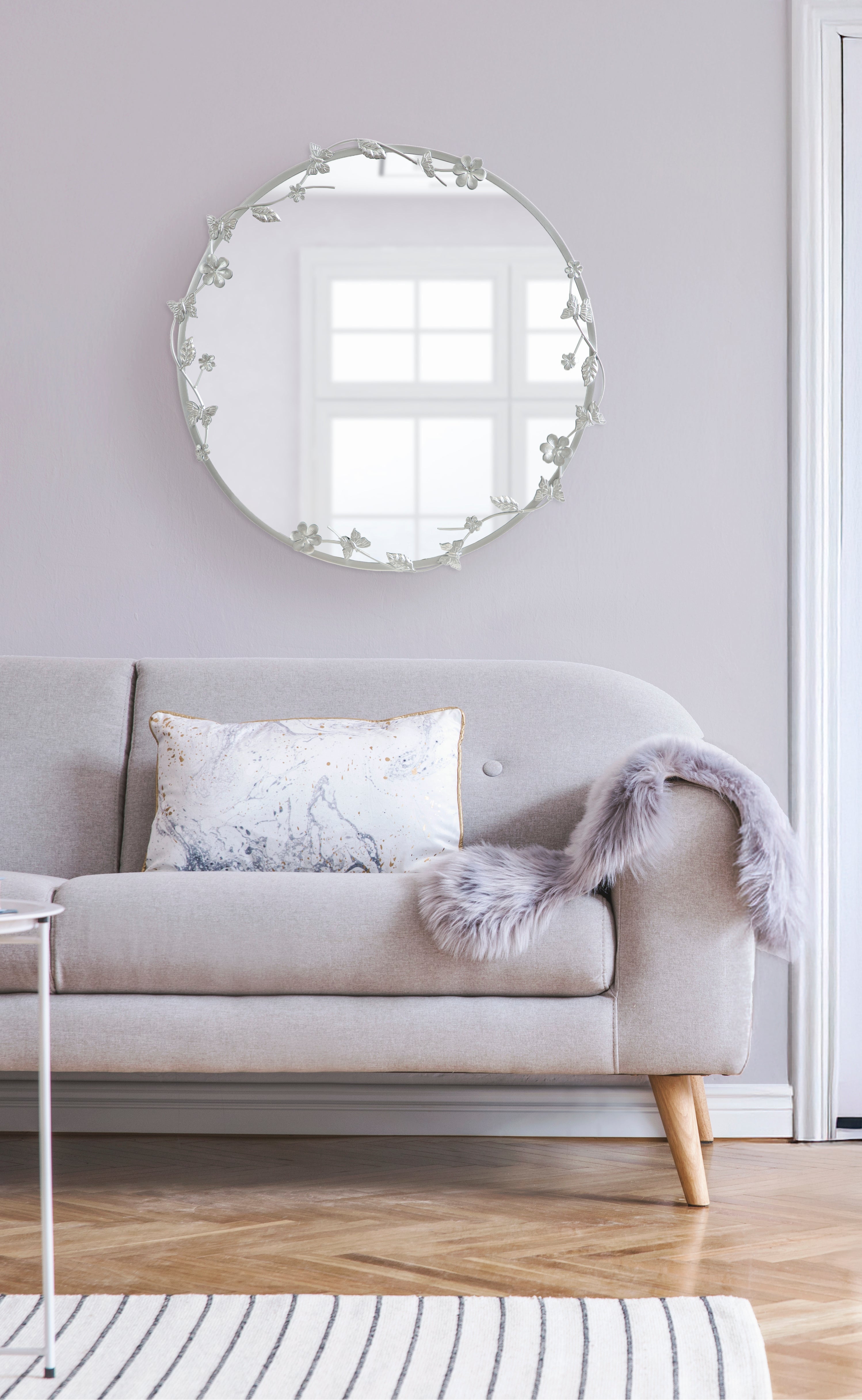 Rosella Floral Wall Mirror Metal