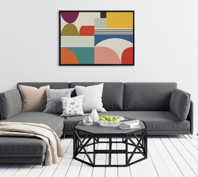 Sylvie Mid Century Modern Pattern Framed Canvas by kateandlaurel - product image 17 for Resin Society