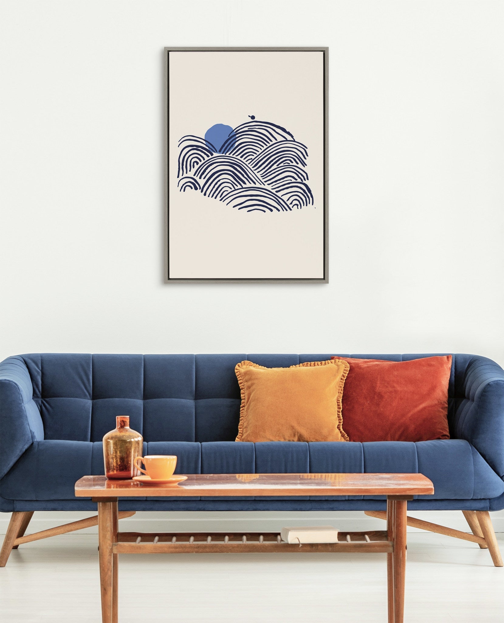 Sylvie Indigo Morning View Framed Canvas by Hannah Beisang by kateandlaurel - product image 7 for Resin Society