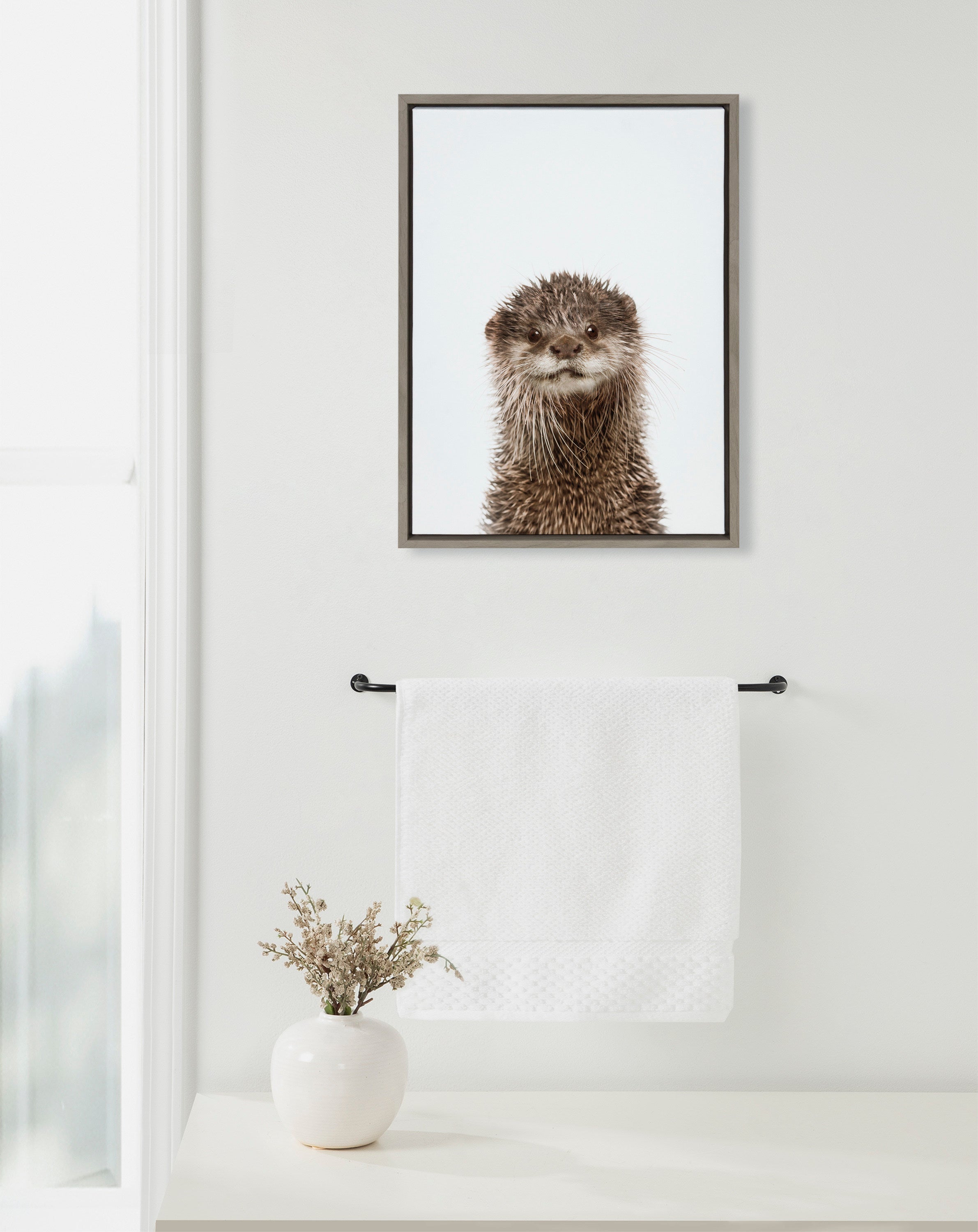 Sylvie Animal Studio Otter Framed Canvas by Amy Peterson Art Studio