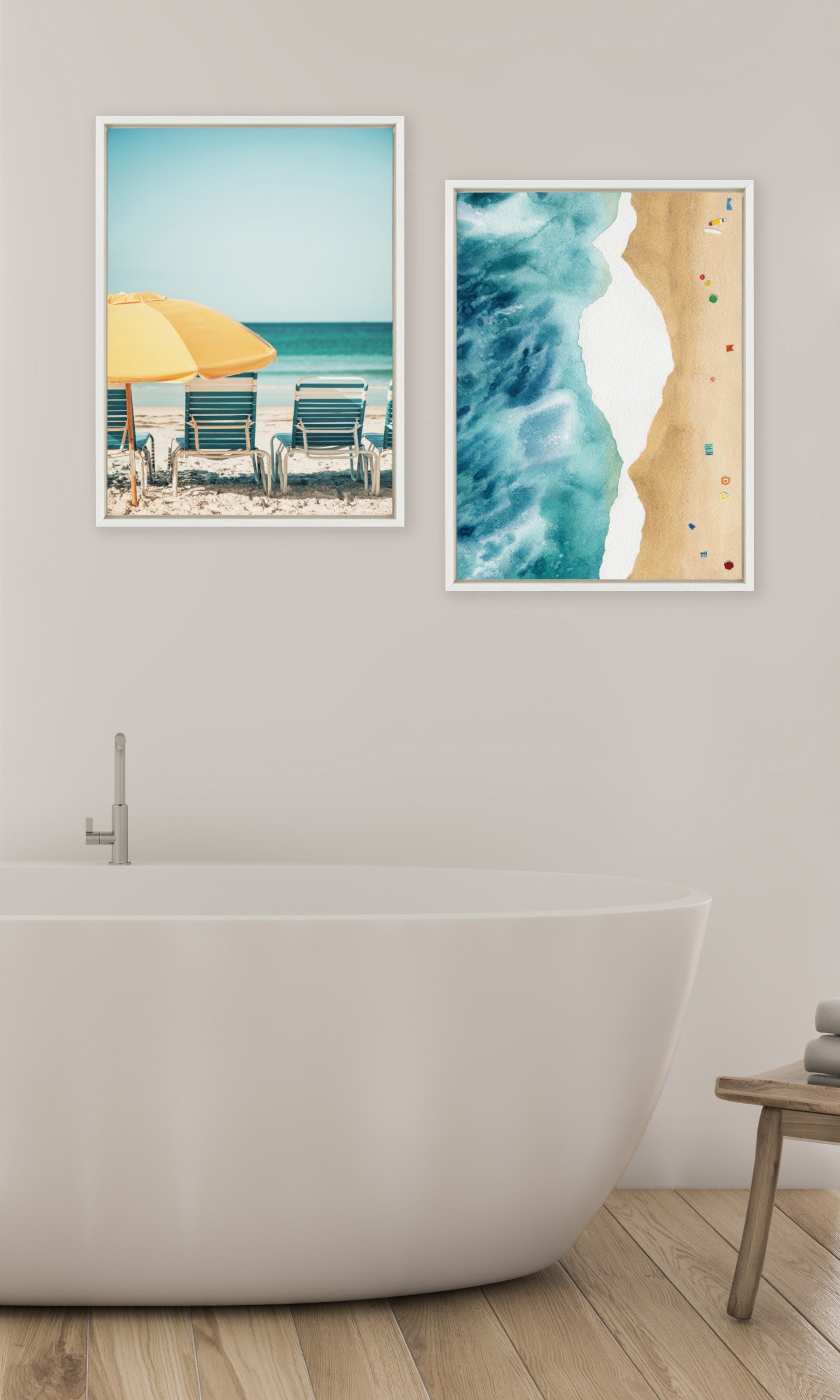 Sylvie Yellow Umbrella 2 Framed Canvas by Alicia Bock