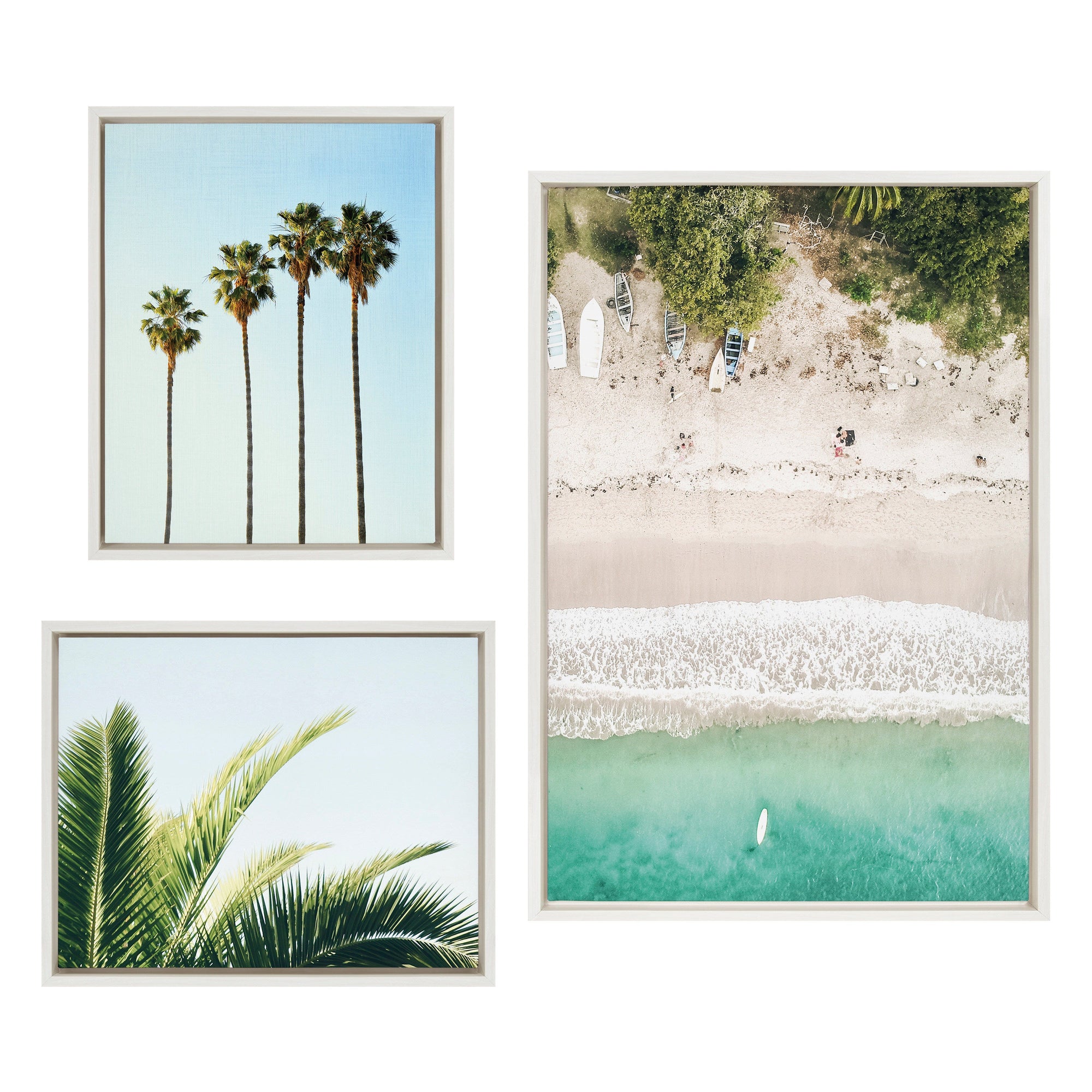 Sylvie Tropical Beach Framed Canvas Set by kateandlaurel - product image 8 for Resin Society