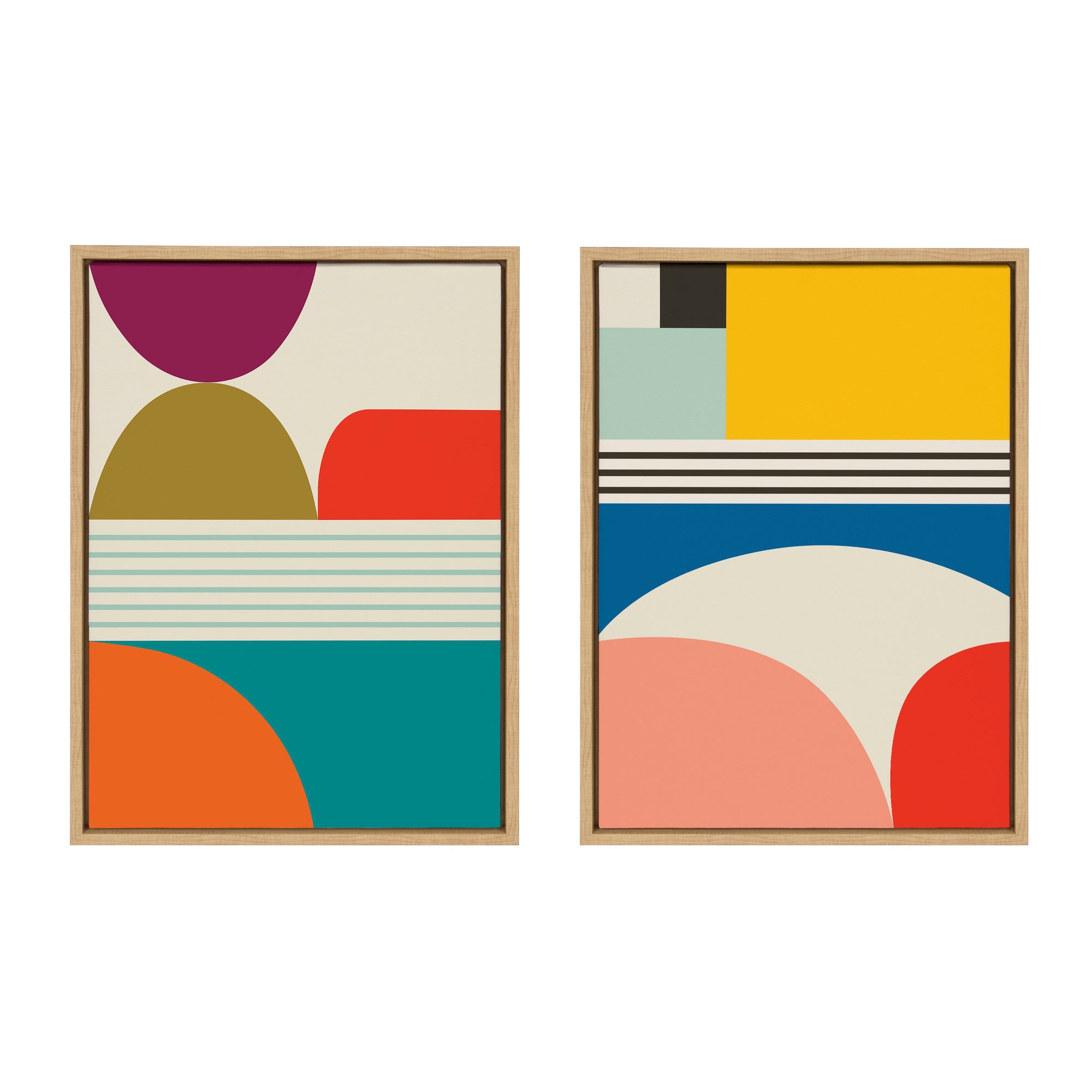 Sylvie Mid Century Modern Patterns Framed Canvas Set by kateandlaurel - product image 8 for Resin Society