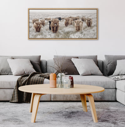 Sylvie Herd of Highland Cows Color Framed Canvas by The Creative Bunch by kateandlaurel - product image 16 for Resin Society