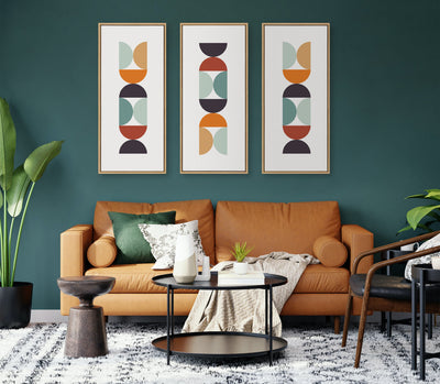 Sylvie Circles and Curves Retro Color Framed Canvas by kateandlaurel - product image 11 for Resin Society
