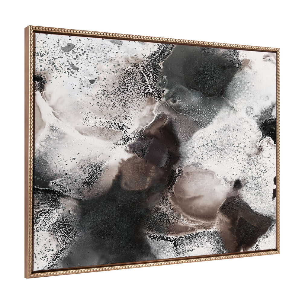 Sylvie Beaded Nebula Abstract III framed canvas art by Amy Lighthall with gold vintage beaded frame.
