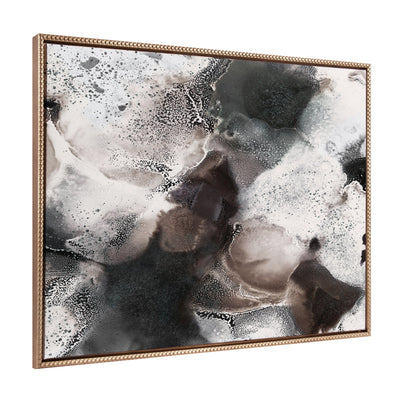 Sylvie Beaded Nebula Abstract III framed canvas art by Amy Lighthall with gold vintage beaded frame.