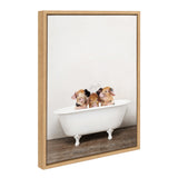 Sylvie Three Little Pigs In Vintage Bathtub Framed Canvas by kateandlaurel - main product image for Resin Society