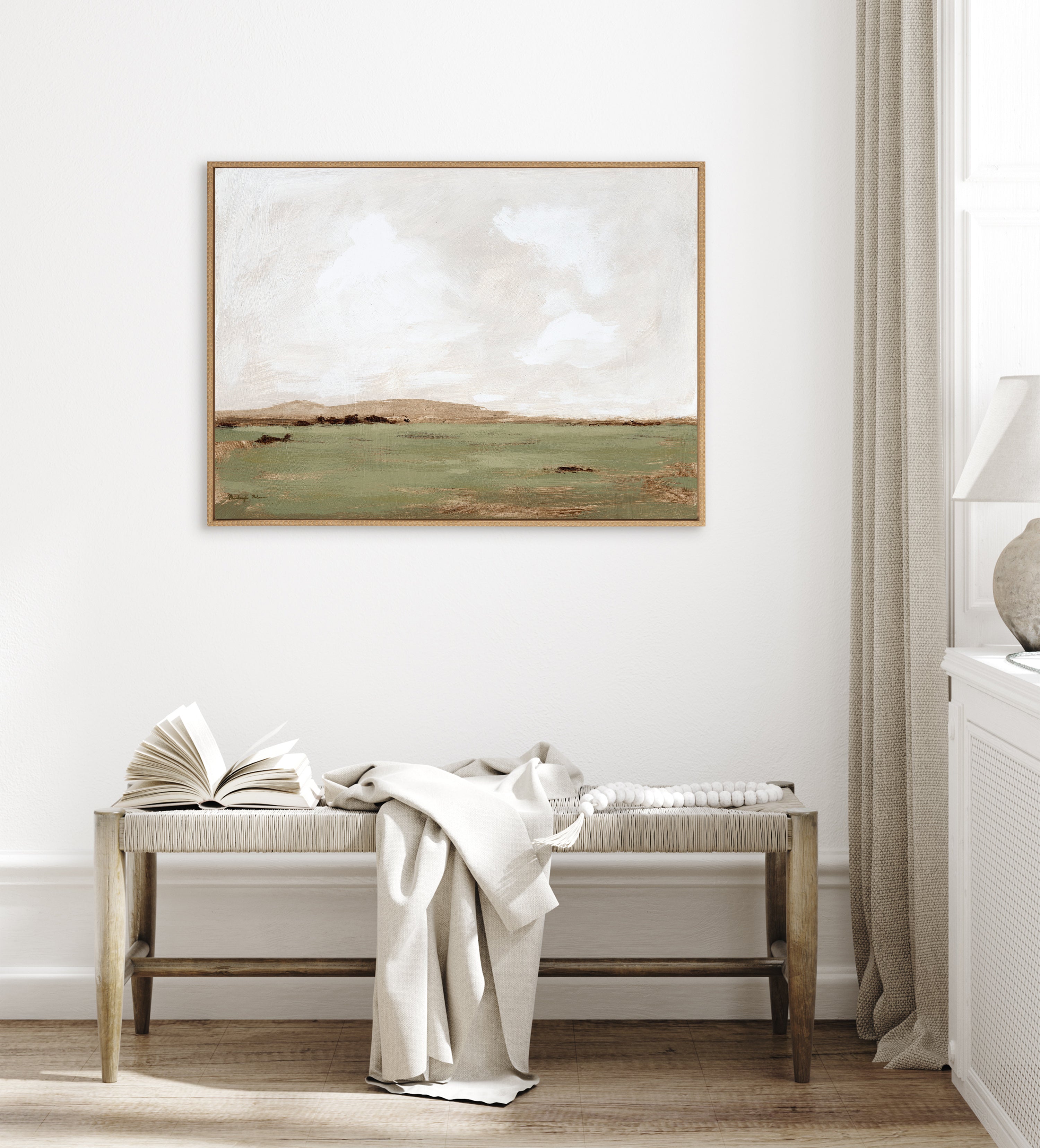 Sylvie Beaded Rest No 2 Framed Canvas by Mackenzie Nelson