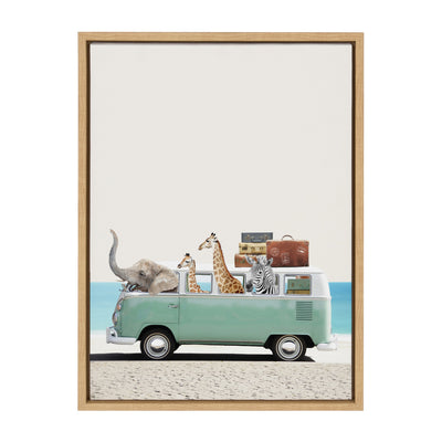 Sylvie Summer Animal Adventures Framed Canvas by July Art Prints